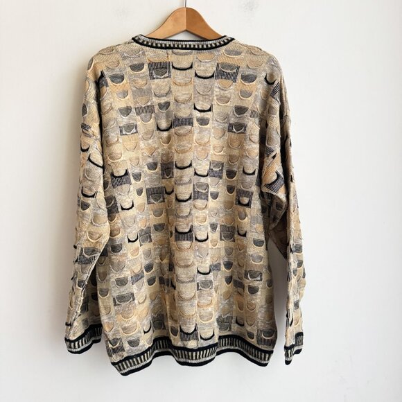 Vintage Tundra Earth Tones 3D Bill Cosby Textured Sweater L - Picture 8 of 8